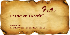 Fridrich Amadé névjegykártya
